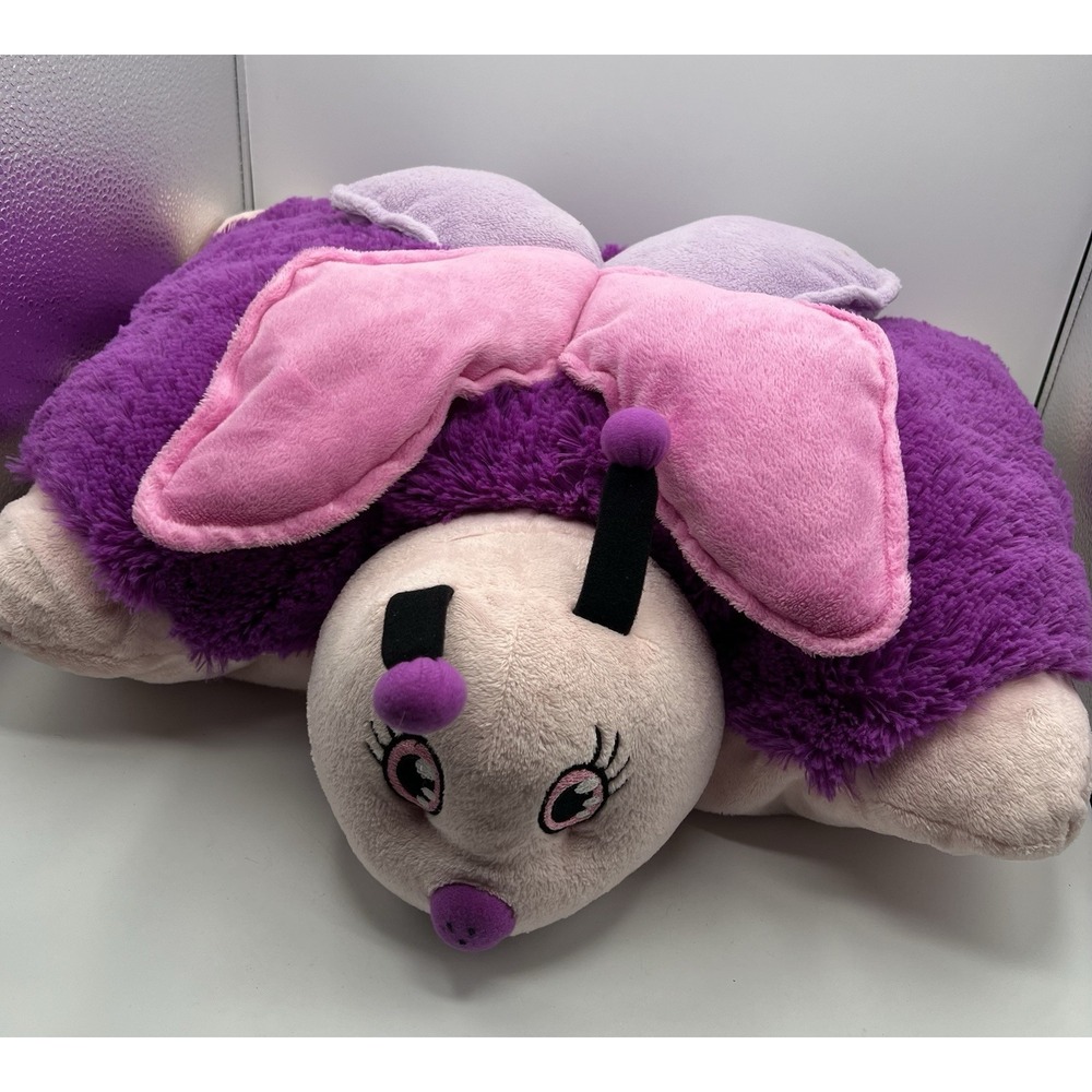 Vtg Pillow‎ Pet BUTTERFLY PLUSH Purple Pink Large 18" Stuffed Animal 2010